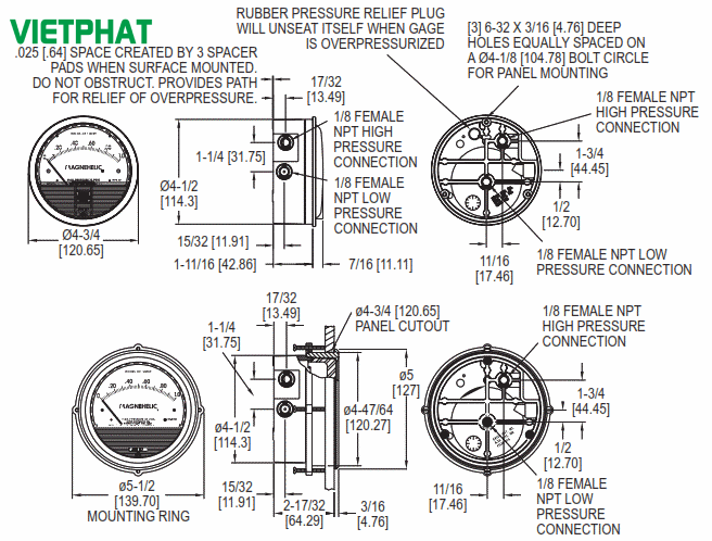 Cấu tạo đồng hồ chênh áp