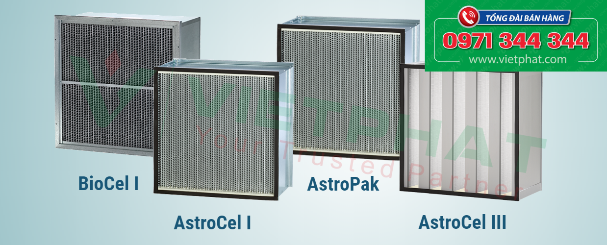 Một số sản phẩm lọc HEPA được ưa chuộng để xây dựng phòng áp lực âm đạt chuẩn