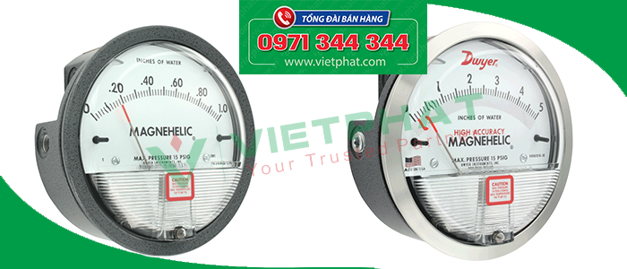  Đồng hồ đo chênh áp của Dwyer series 2000