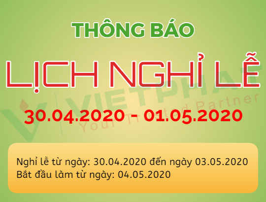 💥THÔNG BÁO NGHỈ LỄ 30/4 - 01/05 NĂM 2020💥