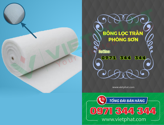 Bông lọc trần phòng sơn sợi tổng hợp