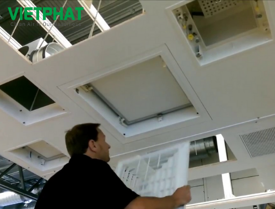 Lắp màng lọc HEPA cho phòng sạch bệnh viện