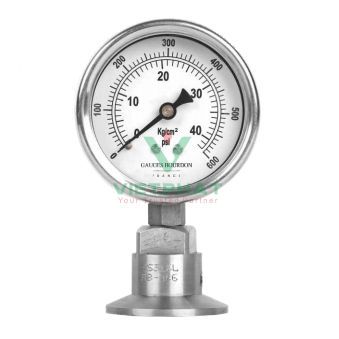 Đồng hồ áp suất dạng màng cho thực phẩm mặt 63 mm