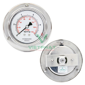 Đồng hồ áp suất mặt 63 mm vỏ Inox 304 chân Inox 316, 0-100 kg/cm2(g)